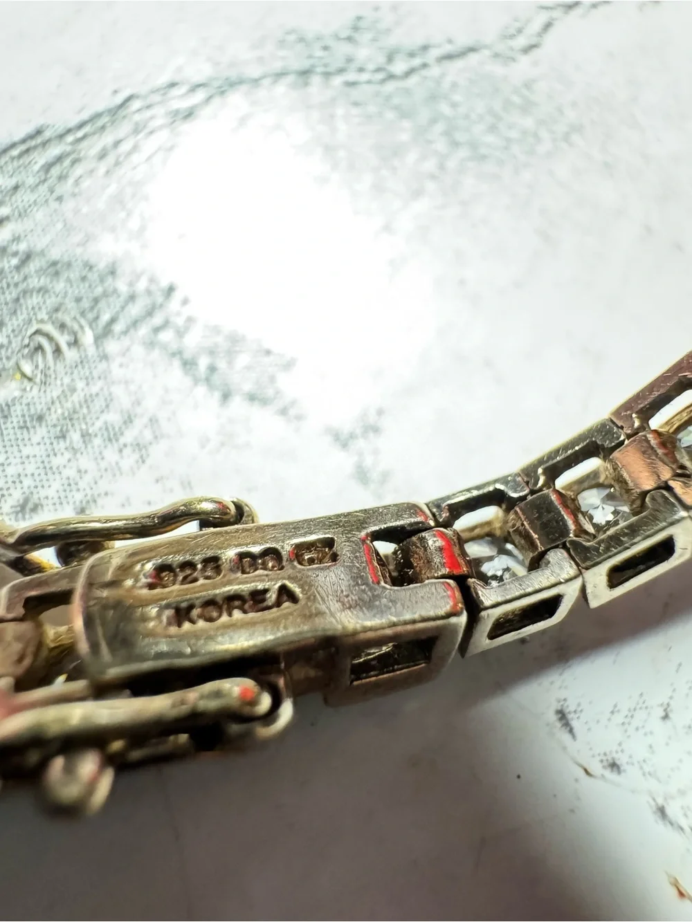 Vintage QVC Diamonique 925 Sterling Silver Gold Plated Tennis Bracelet 7.75